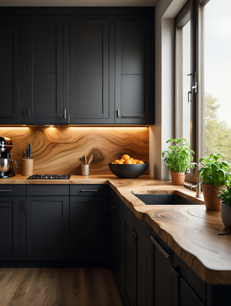 A modern kitchen interior design
