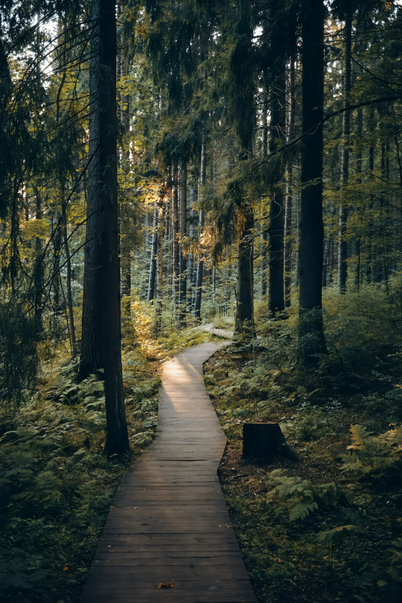Wooden boardwalk