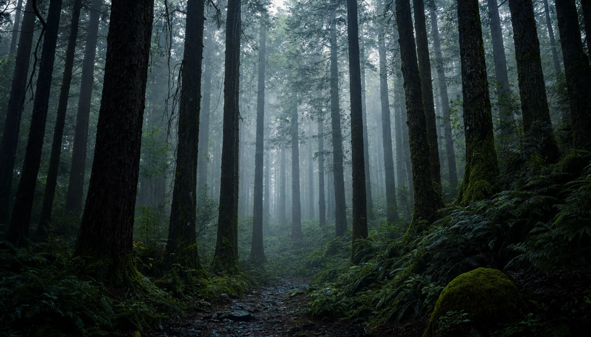 Misty Forest Landscape