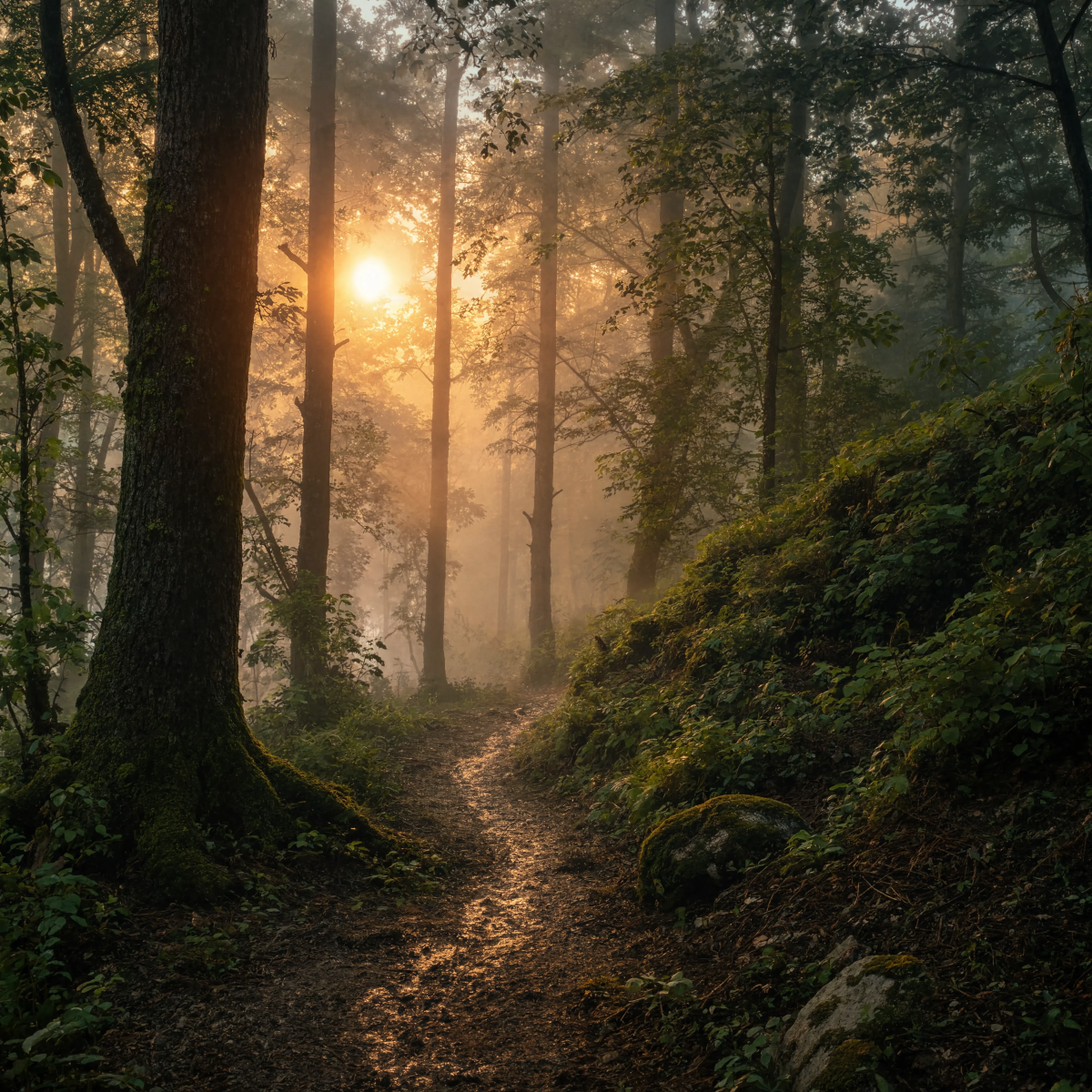 Misty Forest Trail Dawn