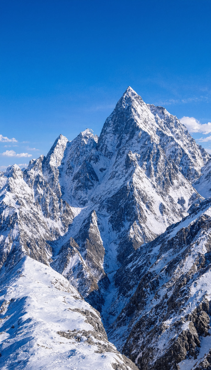 Snowy Mountains Blue Sky