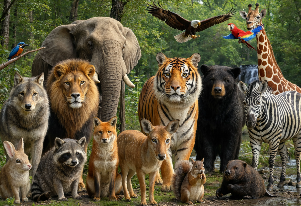 Animals With Tiger Faced One