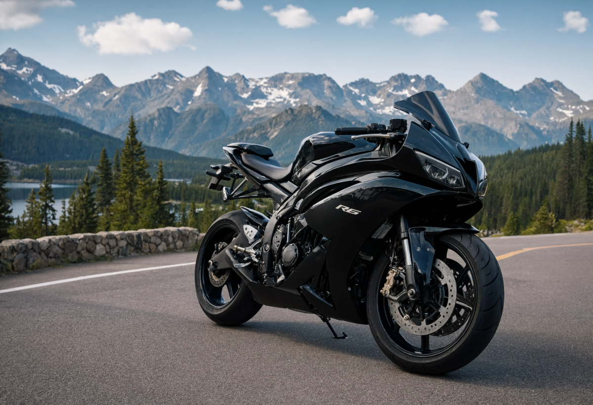 Black Motorcycle On Road
