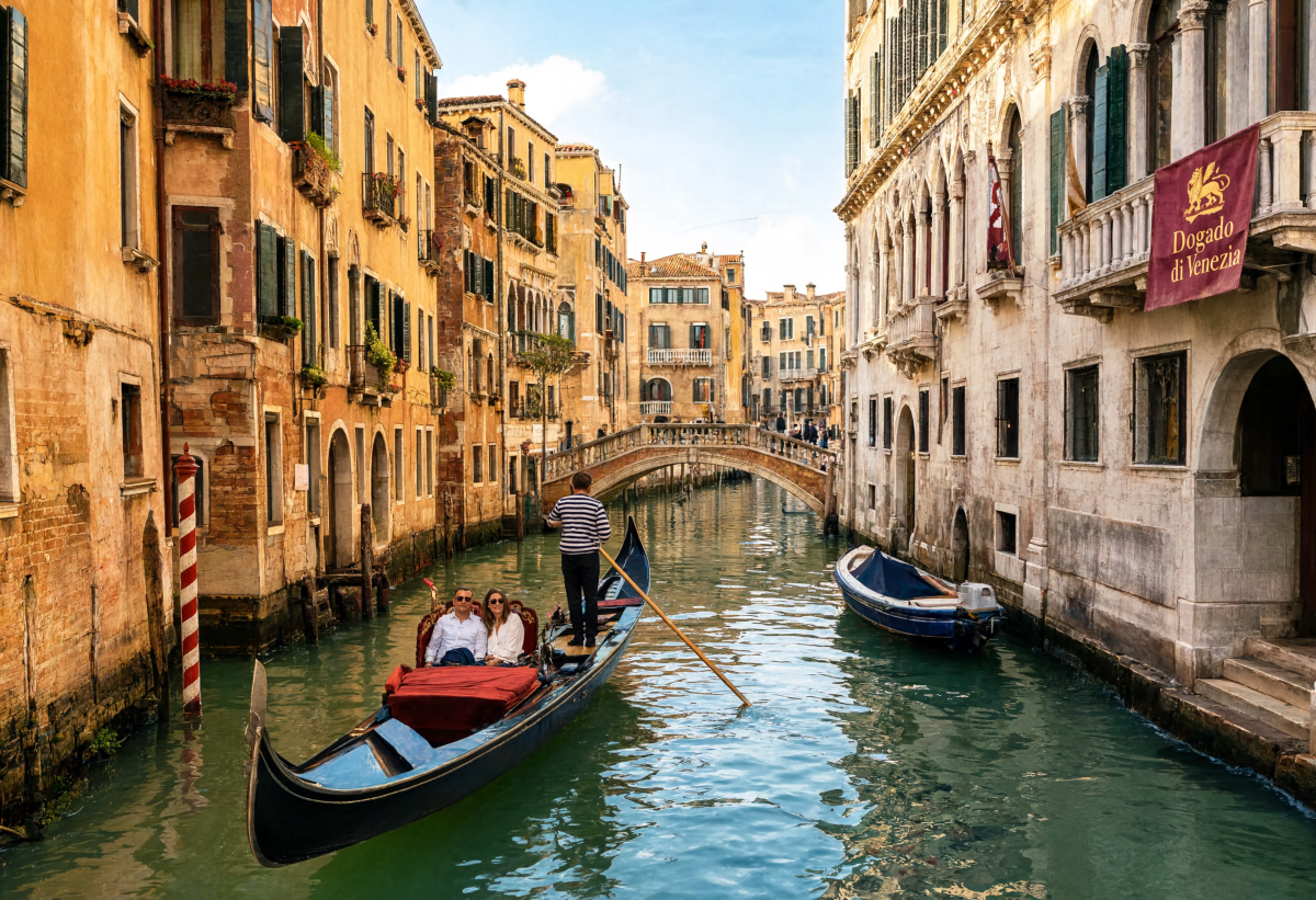 Venetian Canal With Boat