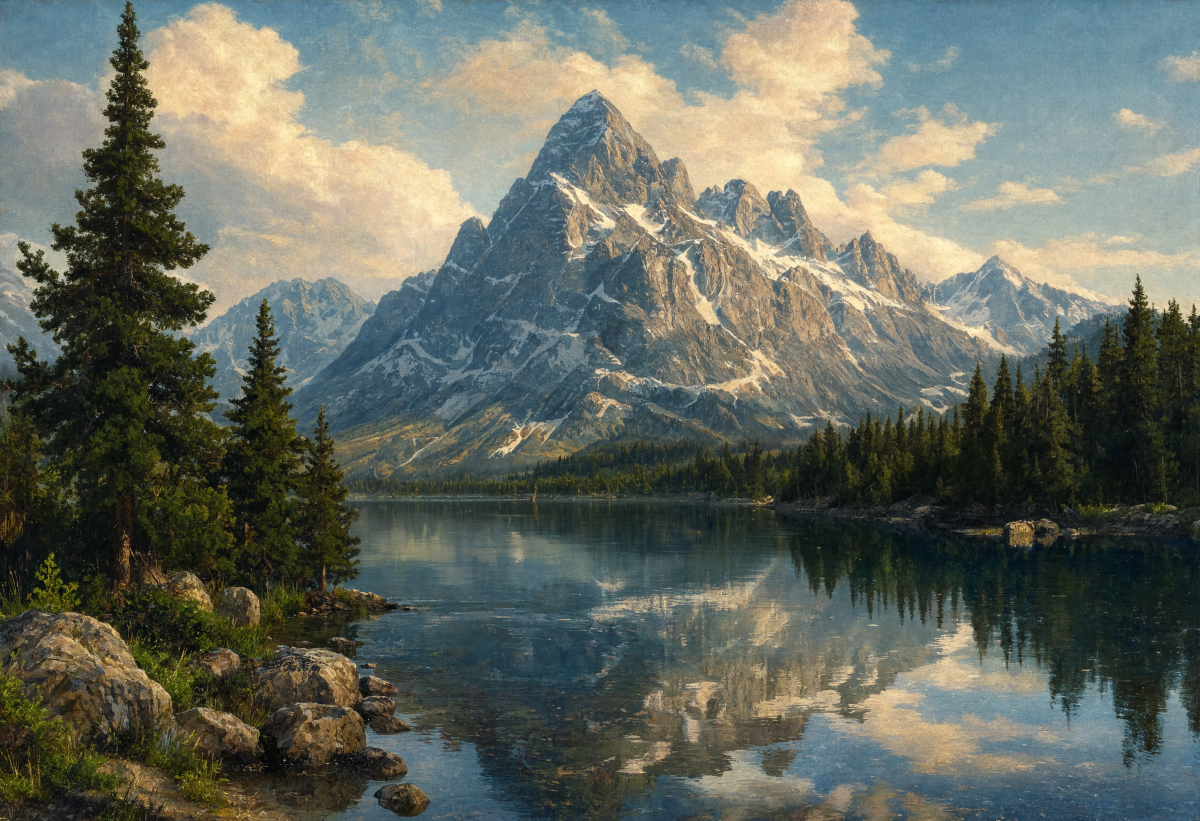 Mountain Lake Painting