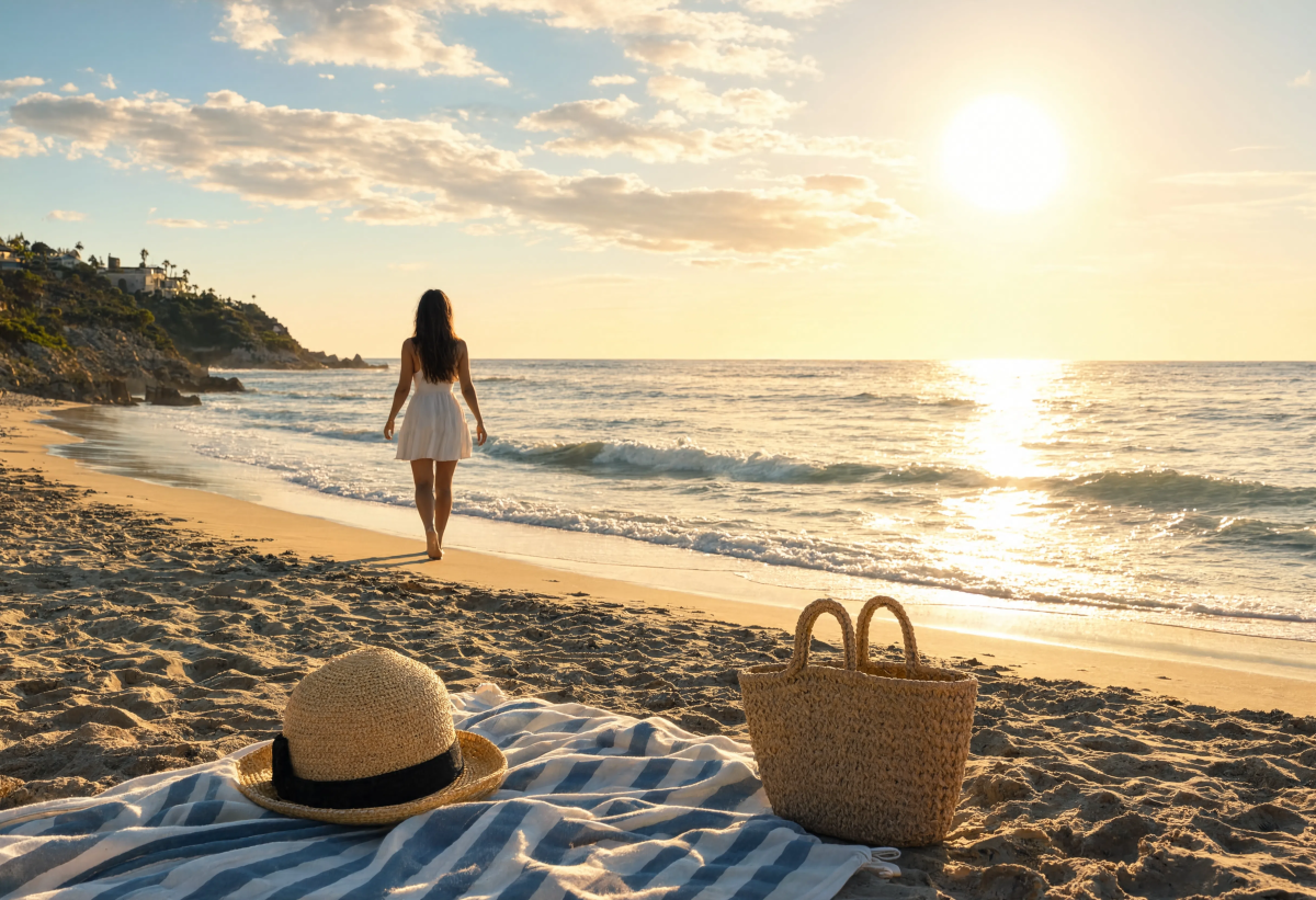 Bright beach morning