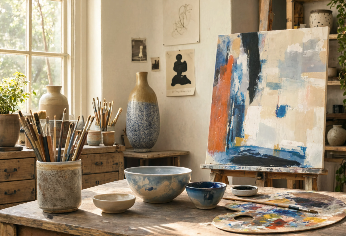 Creative painting studio interior design