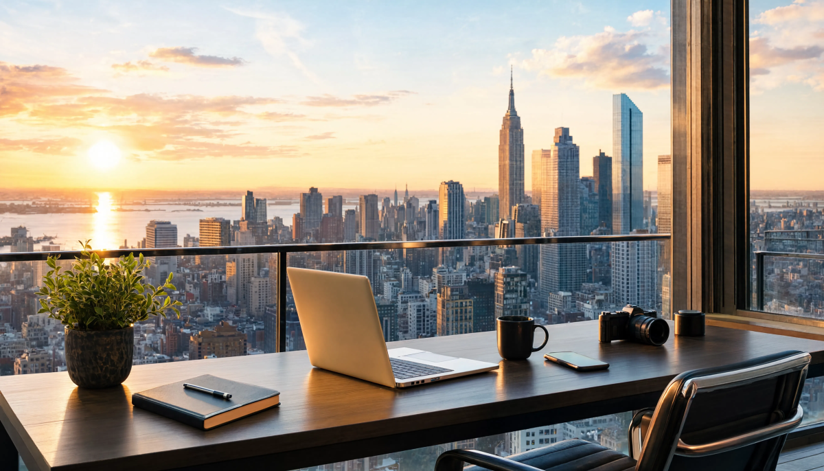 Beautiful workspace view