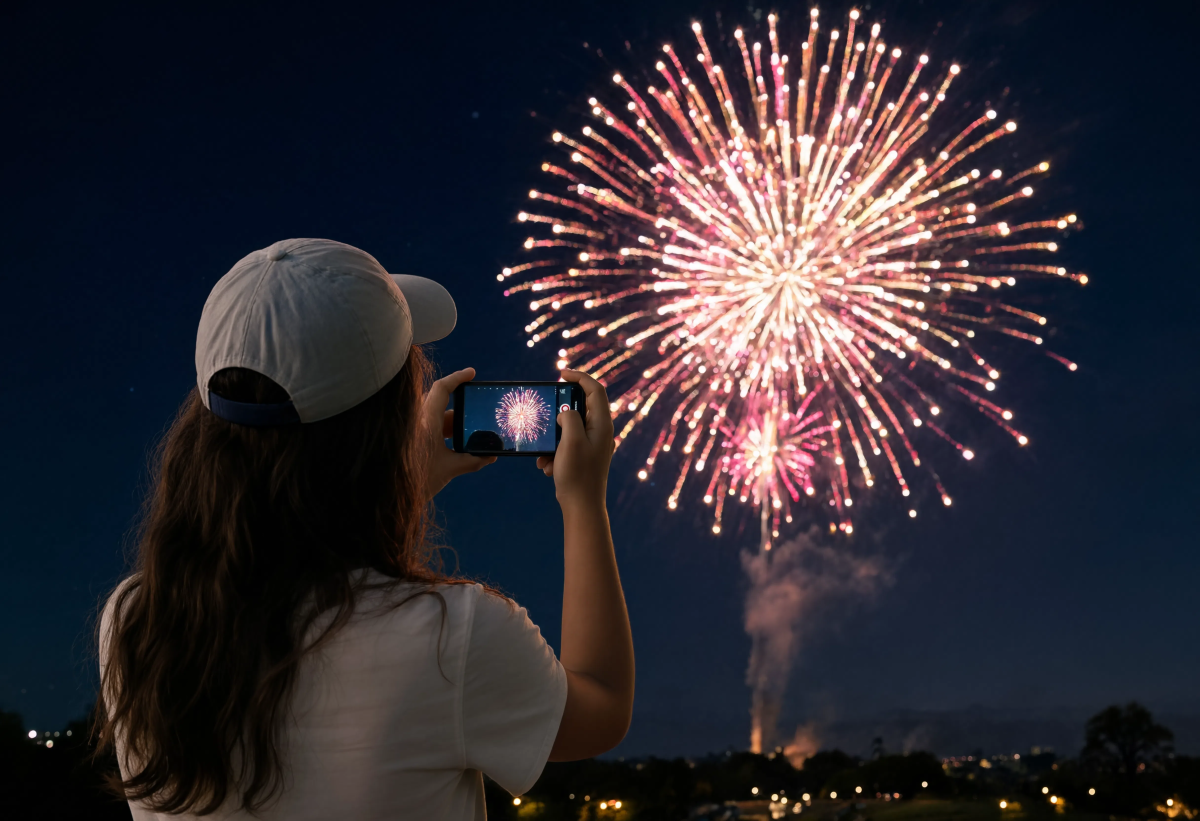 Girl Filming Fireworks