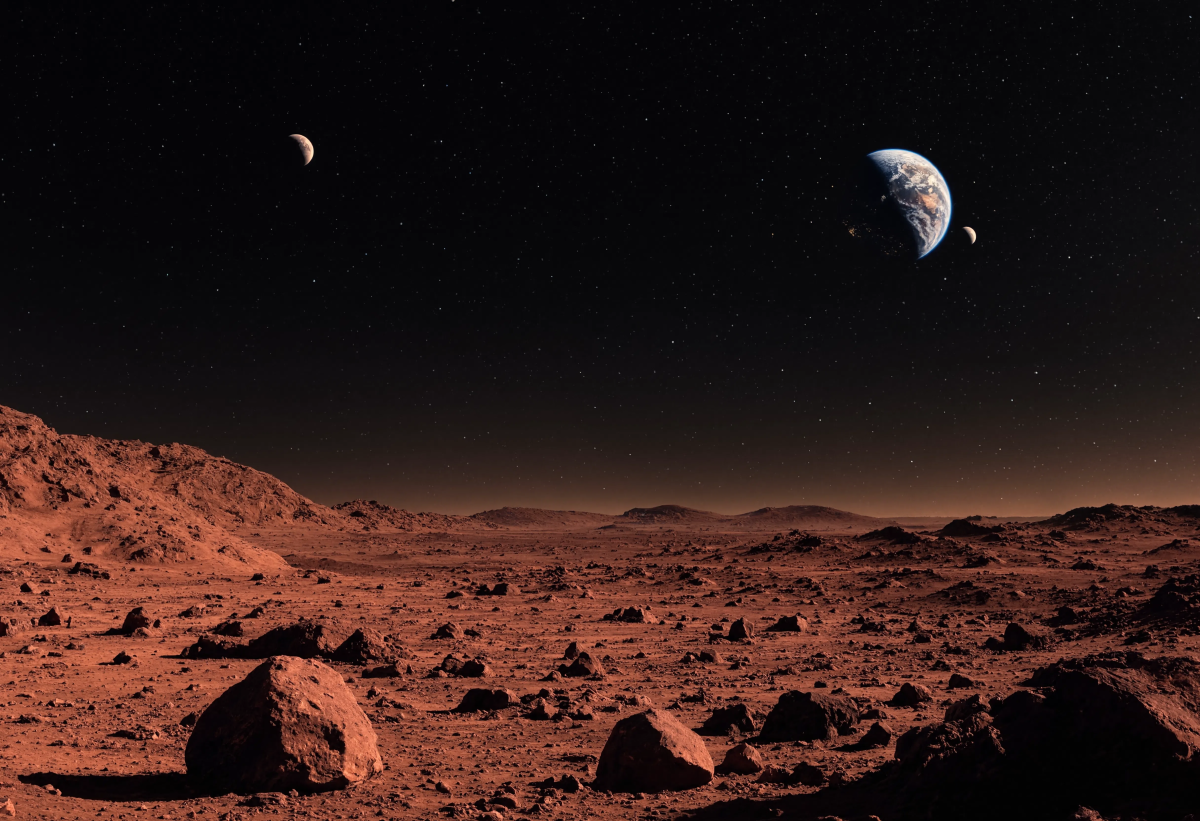 Night sky on Mars