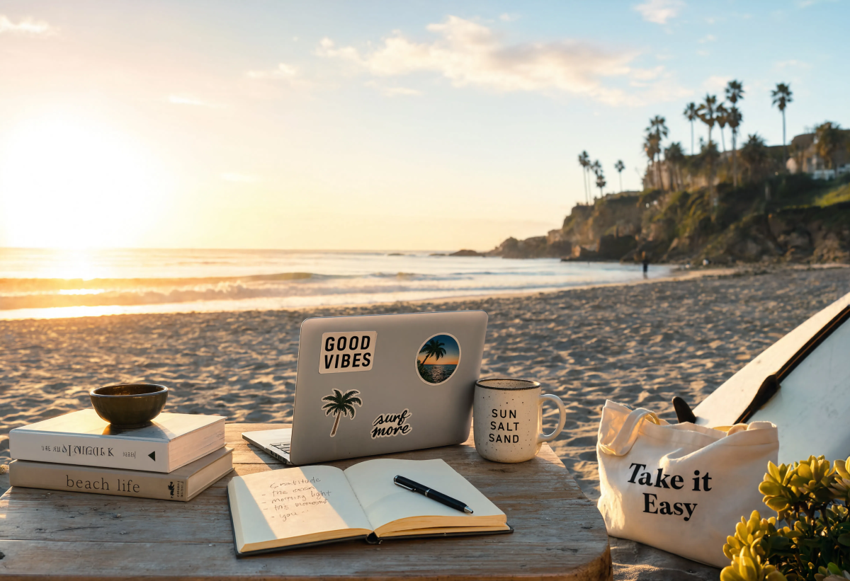 Bright beach morning