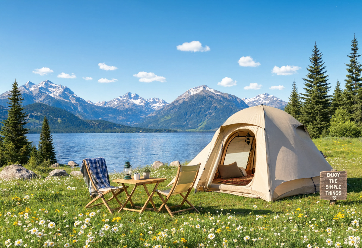 Bright camping dream
