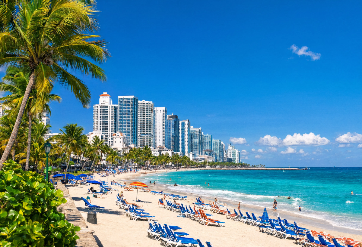 Bright beach scene