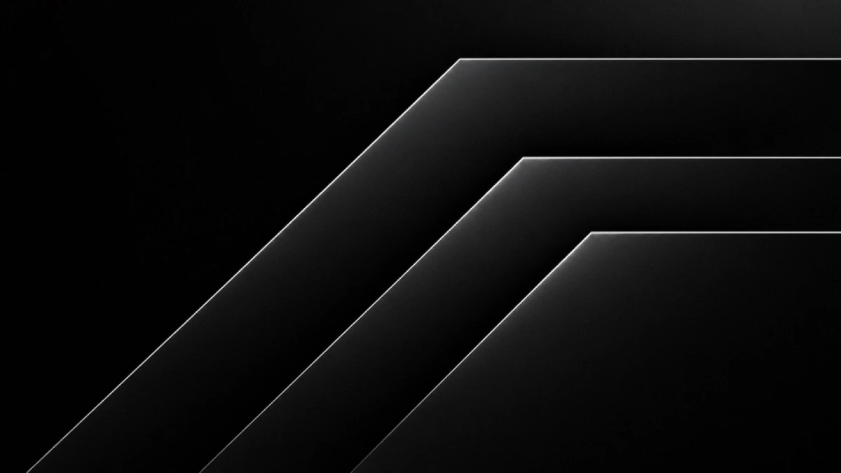 Trapezoid-shaped abstract neon lights desktop wallpaper