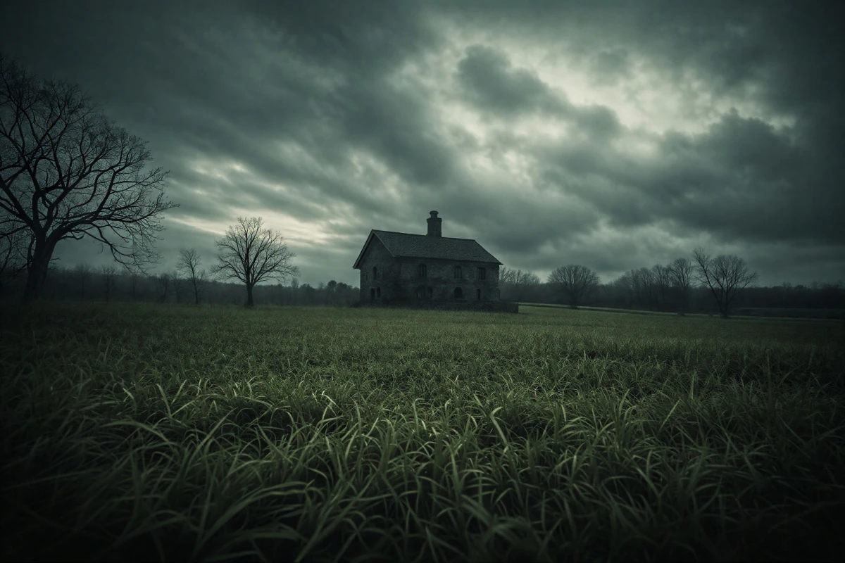 Scarry House At Storm