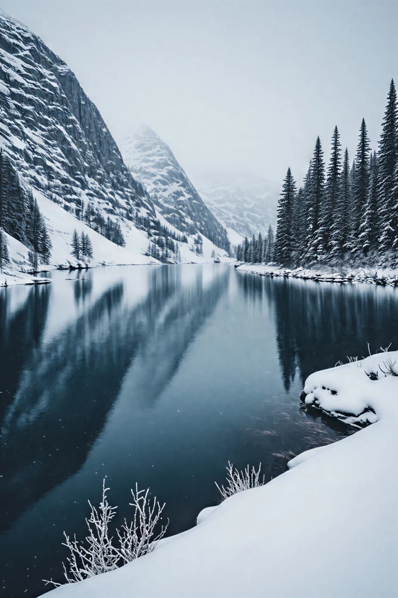 Winter Lake Photography Wallpaper