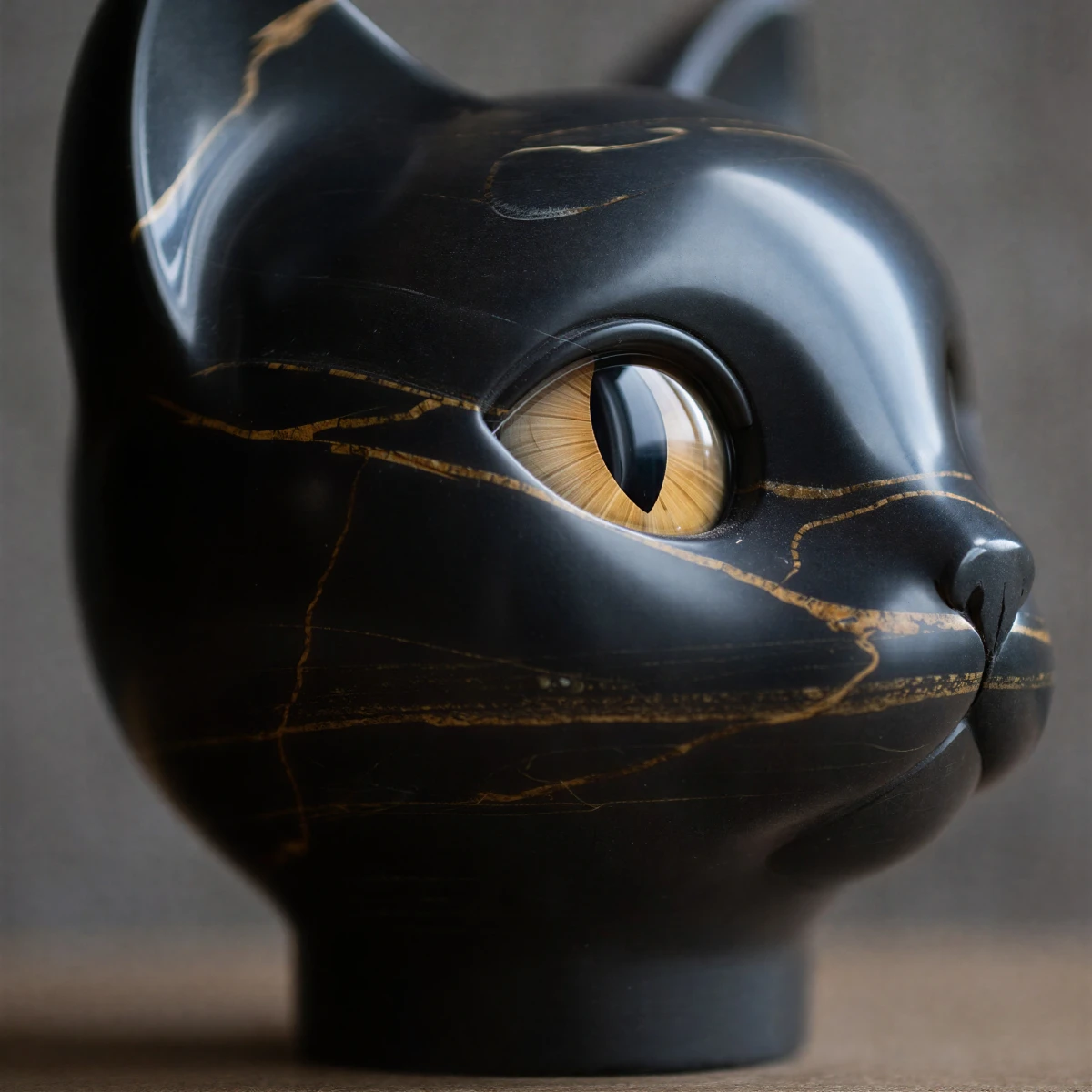 Black marble sculpture