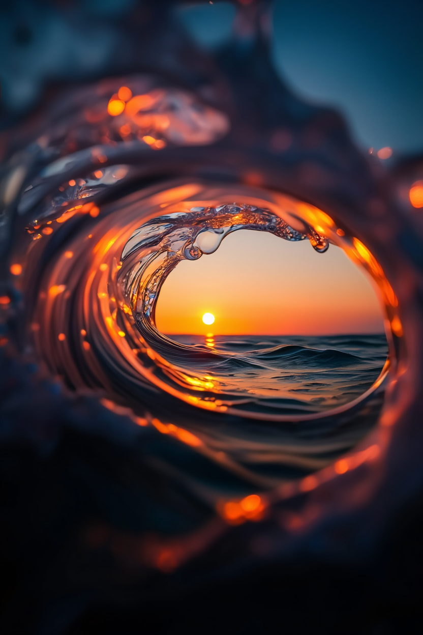 Sunset over the ocean