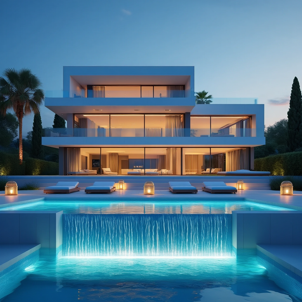 A contemporary white villa