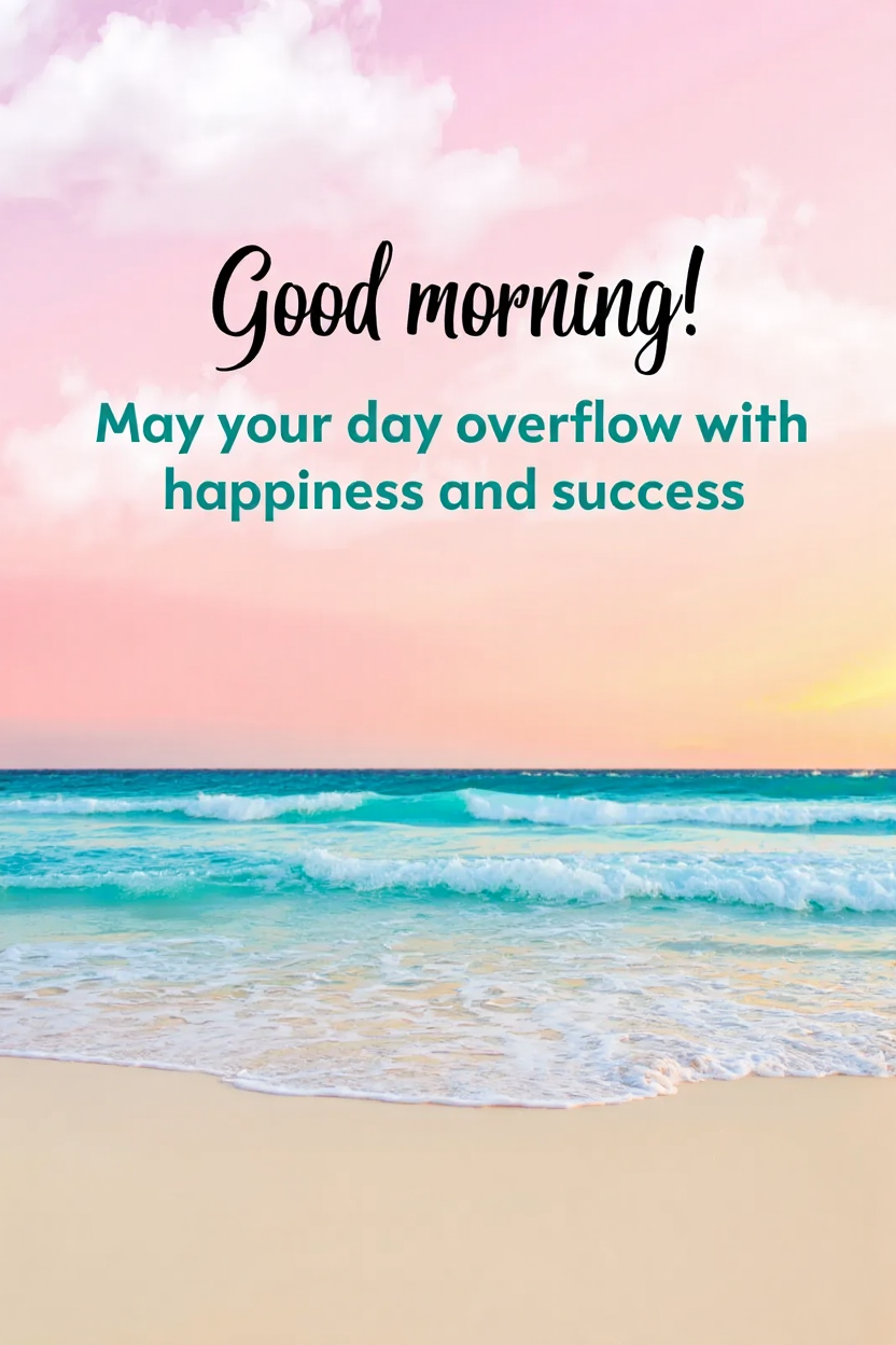 Good morning - May your day overflow with happiness and success