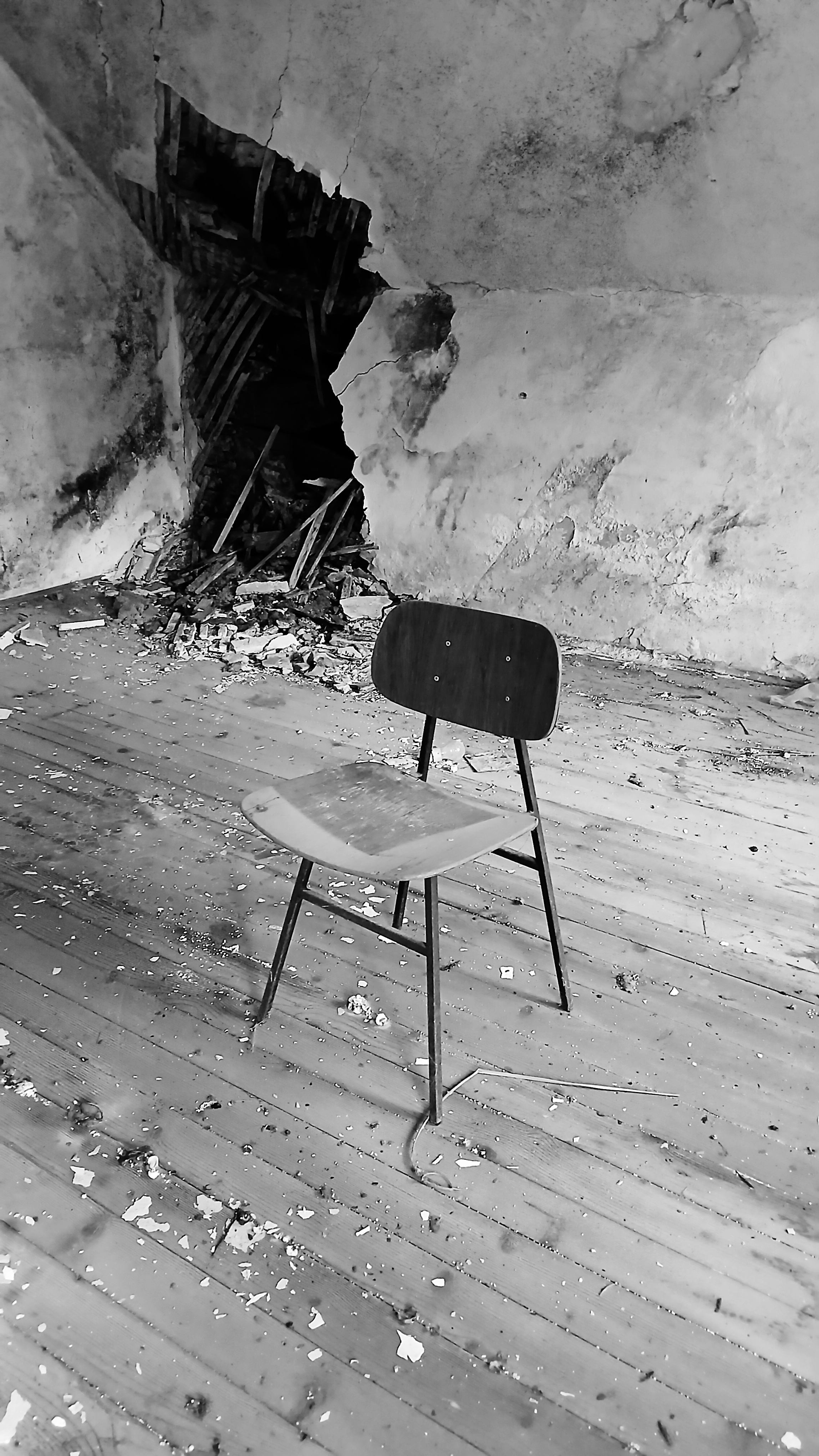 Old creepy chair at old country house