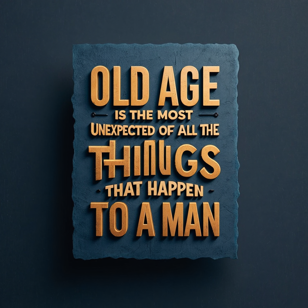 OLD AGE IS THE MOST UNEXPECTED OF ALL THE THINGS THAT HAPPEN TO A MAN