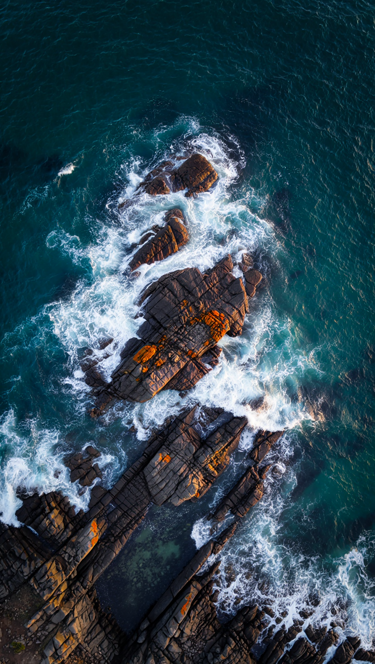 An aerial photography of wave sea