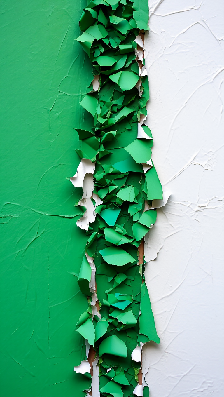 Peeling paint or plaster in dramatic detail